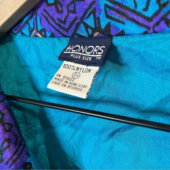 Women’s | Vintage Teal and Purple 80s Nylon Windbreaker Jacket | XXXL - Picture 4 of 8